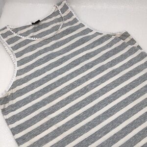 J Crew Tank Striped Gray & White Stripe